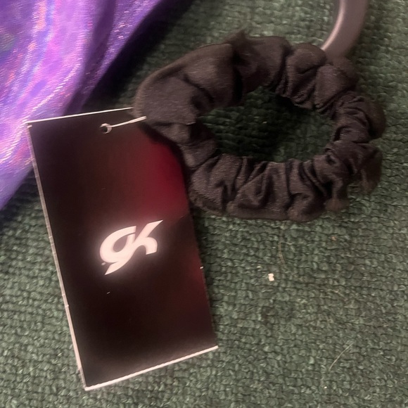 NWT purple and black BRANDED V-Neck Workout Leotard Style #3858 - Picture 6 of 13